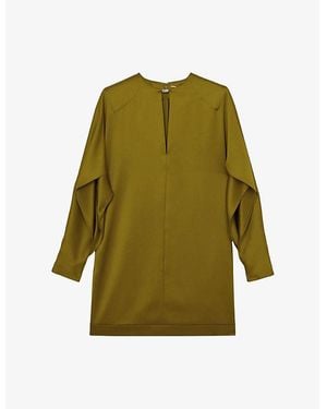 Reiss X Atelier Turn-Lock Long-Sleeve Woven Mini Dress - Green