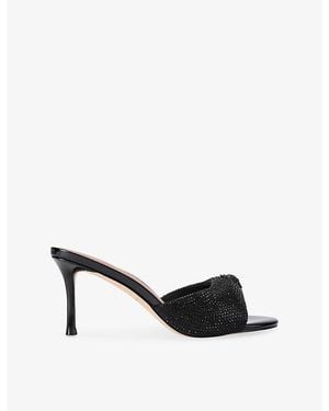 Kurt Geiger Oxford Woven Heeled Mules - Black