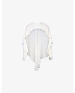 House Of Cb Alena Asymmetric Silk Shawl - White