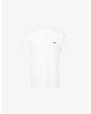 Obey Graphic-Print Regular-Fit Cotton T-Shirt - White