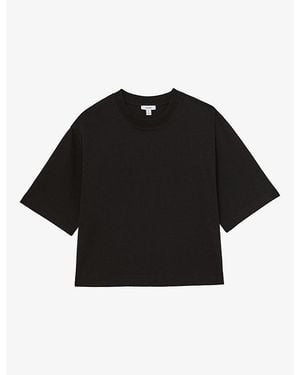 Reiss Lara Relaxed-Fit Cotton T-Shirt - Black