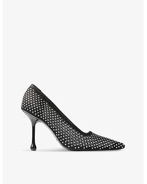 Jimmy Choo Ixia 95 Crystal-Embellished Heeled Mesh And Satin Courts - Multicolor