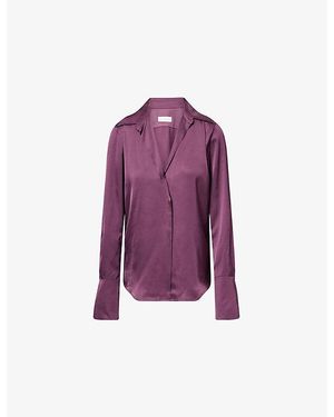 Dries Van Noten Celindra Relaxed-Fit Satin Shirt - Purple