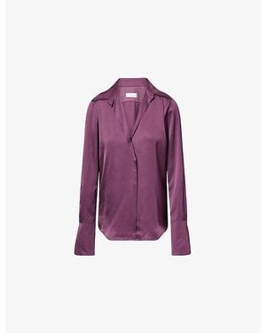 Dries Van Noten Celindra Relaxed-Fit Satin Shirt - Purple