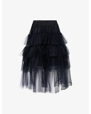 Simone Rocha Tiered Woven Midi Tutu Skirt - Blue