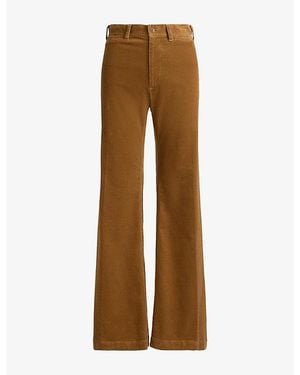 Polo Ralph Lauren Flared High-Rise Stretch Cotton-Cord Trousers - Brown