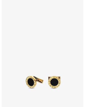 BVLGARI 18Ct- And Onyx Cufflinks - White