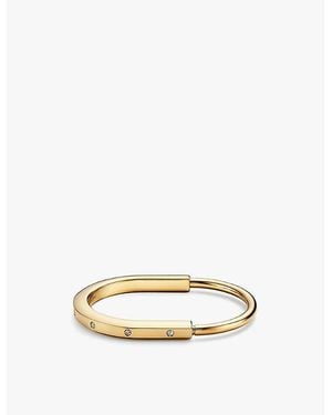 Tiffany & Co. Tiffany Lock 18Ct- And 0.31Ct Diamond Bangle Bracelet - Natural