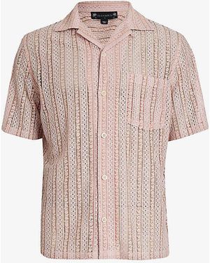 AllSaints Cala Floral-lace Cotton-blend Shirt - Pink