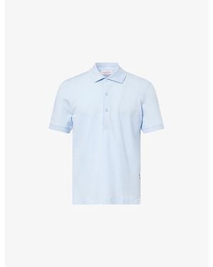 Orlebar Brown Bruno Pique Cotton Polo Top - Blue