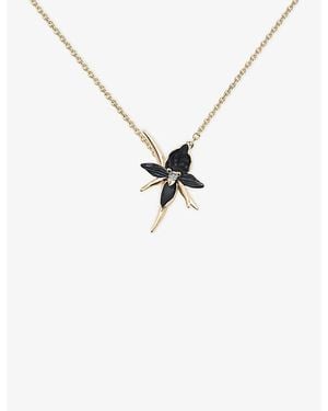 Shaun Leane Orchid Sterling- - Vermeil And 0.016Ct Diamond Flower Necklace - White