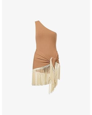 Taller Marmo Yacare Asymmetric Swimsuit - White