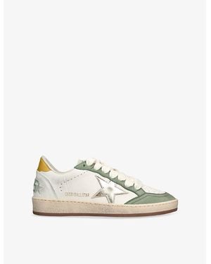 Golden Goose Ballstar Leather Low-Top Trainers - Natural