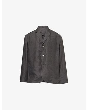 Jacquemus The Pastro Pinstripe Linen Blazer - Grey