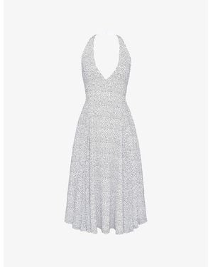 House Of Cb Solada Floral-Pattern Woven Midi Dress Xs (A-C Cup) - White
