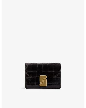 Soeur Aube Leather Card Holder - Black