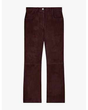 JOSEPH Duke Cropped Suede Trousers - Purple