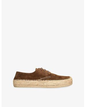 Loewe Rio Lace Suede Espadrilles - Brown