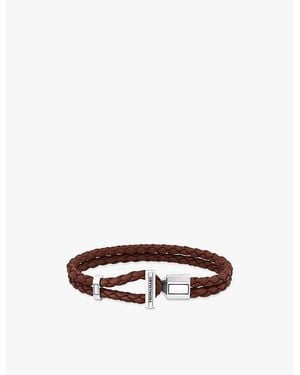 Thomas Sabo Logo-Engraved Sterling- And Leather Braided Bracelet - Multicolor
