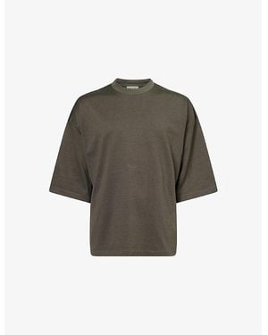 Fear Of God Crewneck Relaxed-Fit Cotton Blend T-Shirt - Green