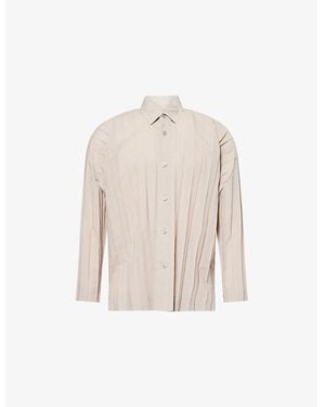 Homme Plissé Issey Miyake Edge Long-Sleeves Knitted Shirt - Natural