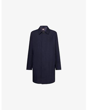 Corneliani Pointed-Collar Detachable-Lining Waterproof Jacket - Blue