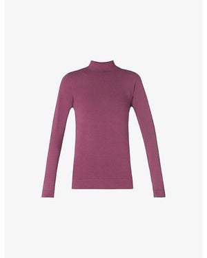 Sweaty Betty Modal High-Neck Base Layer Ski Top - Purple