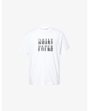 Daily Paper Blocked Crewneck Cotton-Jersey T-Shirt - White