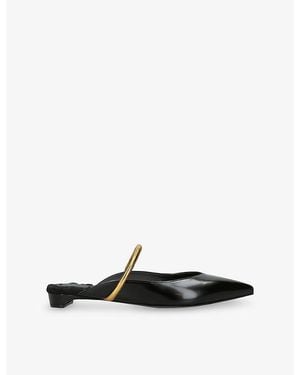 Aera Jane 15 Strap Brushed Vegan Leather Flats - Black
