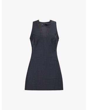 SIR. Mathias Wool-Blend Mini Dress - Blue