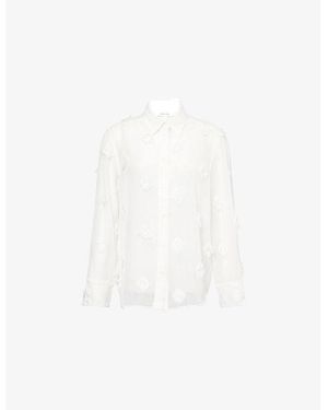 Samsøe & Samsøe Sanot Textured-Detail Woven Shirt - White