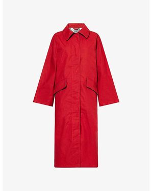 Barbour The Edit By Alexa Chung Lizzy Cotton Trench Coat - Red