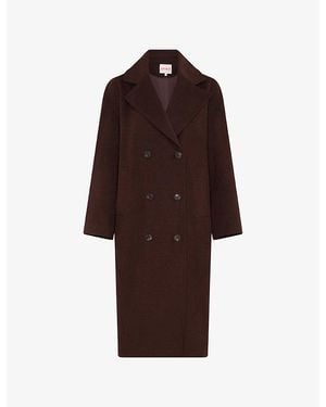 OMNES Tina Double-Breasted Woven Coat - Red