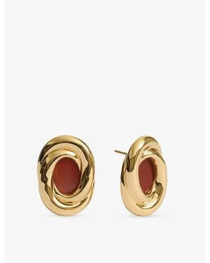 Monica Vinader Ochre 18Ct Vermeil And Gemstone Stud Earrings - Metallic