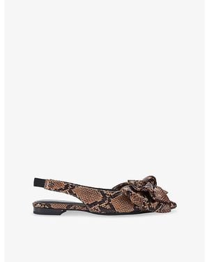 KG by Kurt Geiger Sophia Faux-Leather Flat Mules - Brown