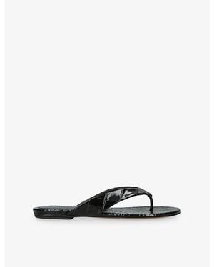 Le Monde Beryl Thong Leather Sandals - Black