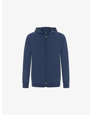 BOGGI Superfine Full-Zip Wool Hoody - Blue