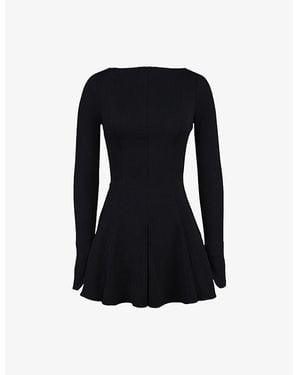 House Of Cb Francesca Long-Sleeve Stretch-Woven Mini Dress - Black