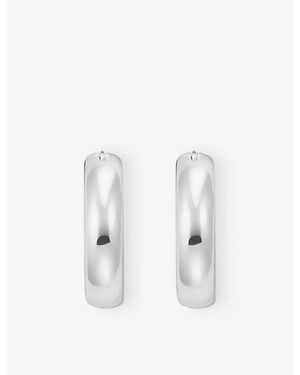 Thomas Sabo Chunky Medium-Sized 925 Sterling Hoop Earrings - White