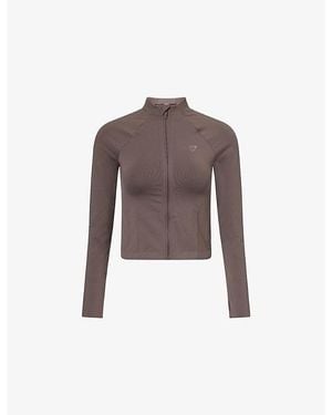 GYMSHARK Soft Sculpt Zip-Up Stretch-Jersey Jacket - Brown