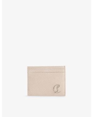 Christian Louboutin Mooncrest Leather Card Holder - Natural