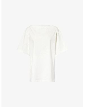 Dissh Esme Boat-Neck Cotton Top - White