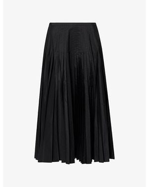 RÓHE Frames Technical Plisse-Pleat Woven Midi Skirt - Black