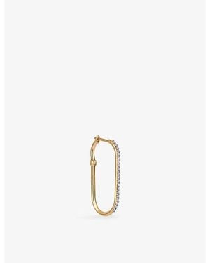 Kismet by Milka Shimmery Equality 0.10Ct Diamond Hoop Earring - Metallic