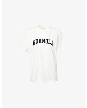 ADANOLA Varsity Short-Sleeve Oversized Cotton T-Shirt - White