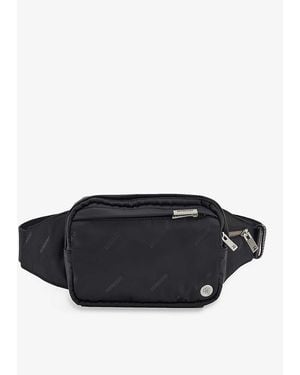 Represent Brand-print Woven Cross-body Bag - Black