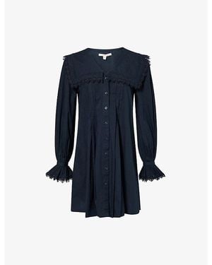 Barbour Tisbury Embroidered Cotton Mini Dress - Blue
