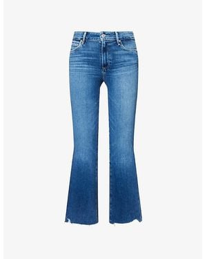 PAIGE Colette Cropped Flared Stretch-Denim Jeans - Blue