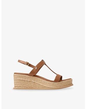 Jimmy Choo Theia 60 Leather Wedge Heeled Sandals - Brown