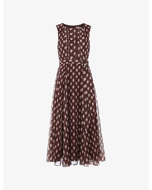 Phase Eight Lucinda Spot-Print Woven Midi Dress - Brown